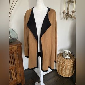 Anne Klein Cardigan Sweater black & tan ❤️